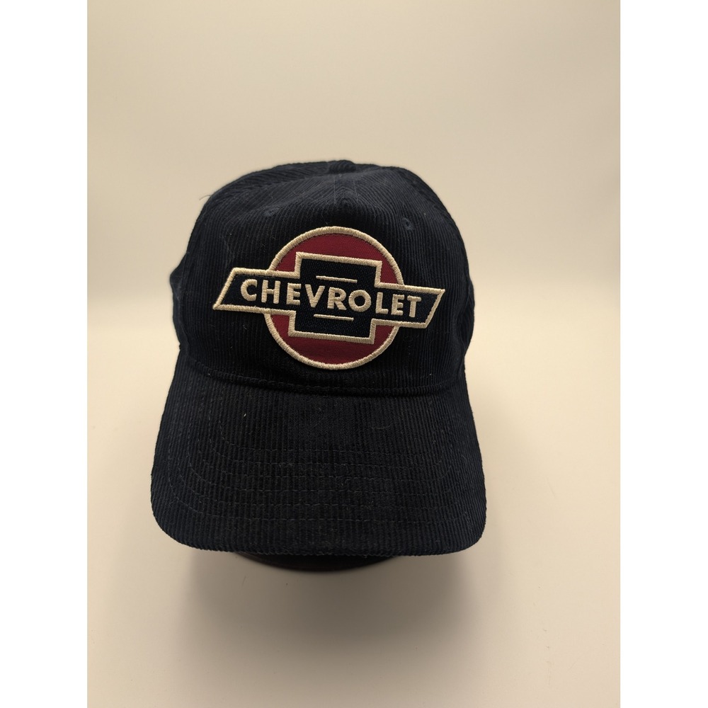 Chevrolet Navy Blue Corduroy Snapback Hat GM Official Licensed Mad Engine Cap